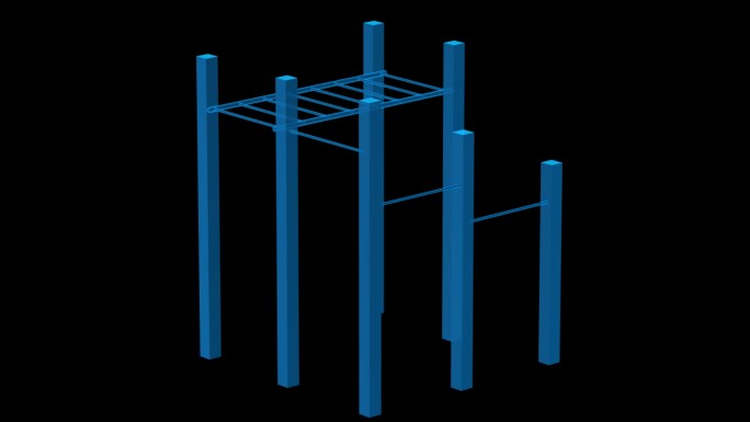 室外公园运动健身器械全息蓝色科技通道素材