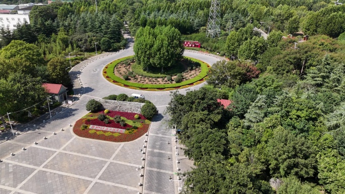 河南郑州二七郑州树木园公园游园植物园航拍