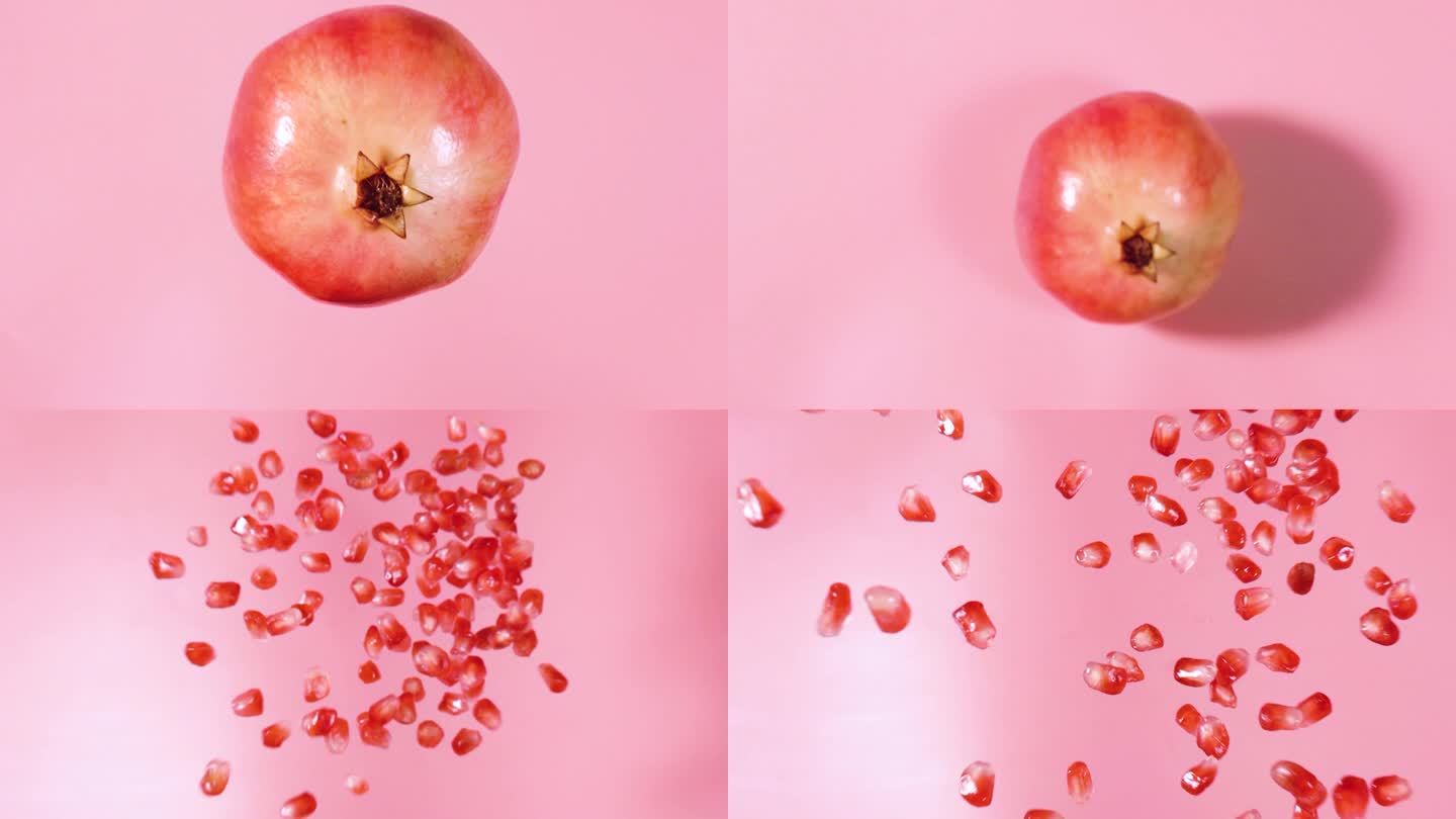 石榴水果果粒升格慢动作食物食品广告