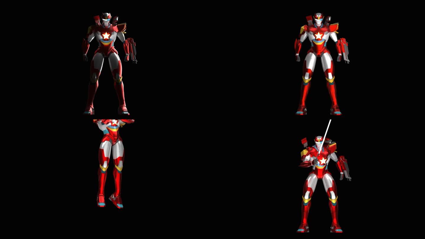 机器人变形金刚钢铁侠角色模型动画