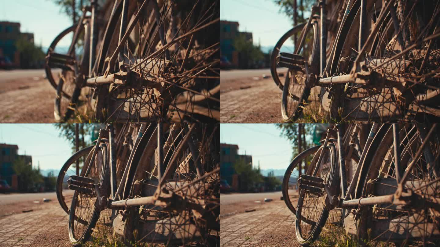 怀旧时光-小镇记忆-破旧自行车
