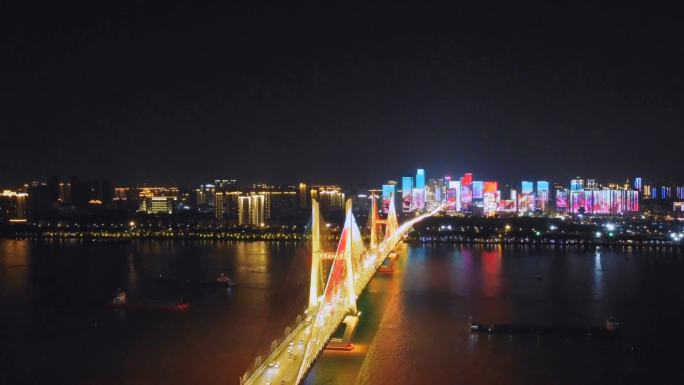 航拍武汉城市夜景风光合集