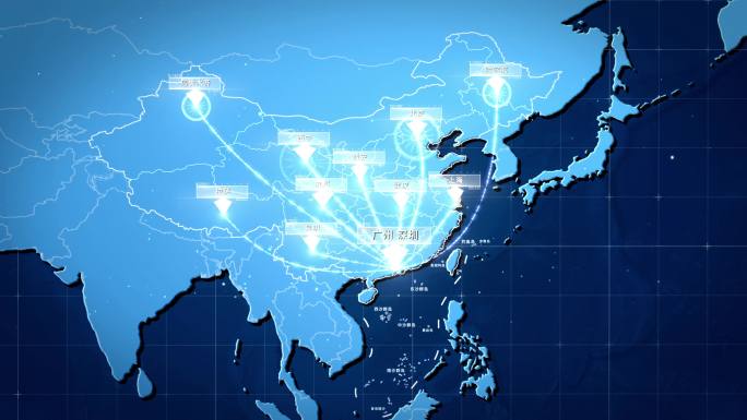 广东广州深圳辐射全国全球地图