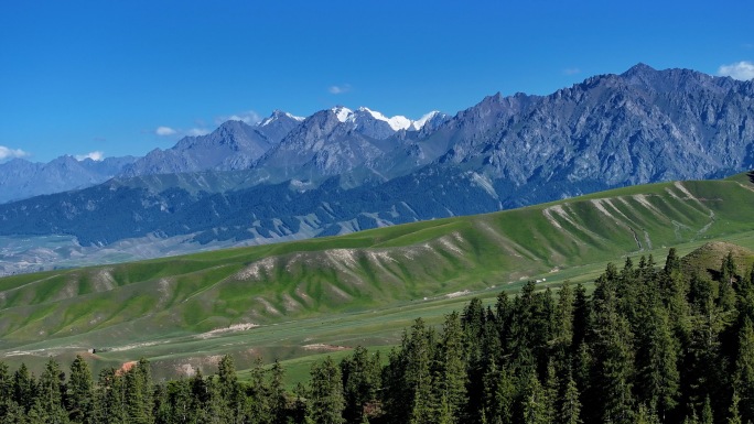 新疆雪山森林草原沿线航拍合集