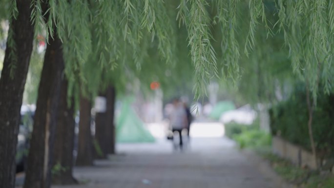 北京街道街景居民楼行人空镜