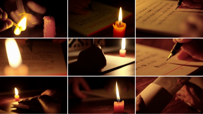 烛光下写信钢笔写信蜡烛下写字