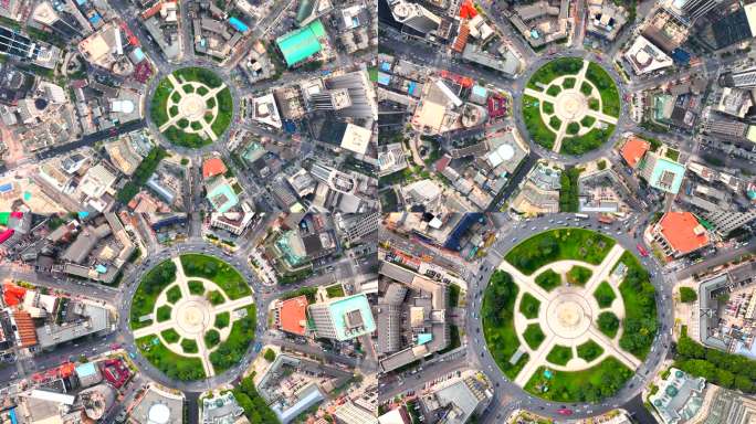 中山广场 大连 车流 地标 延时 航拍