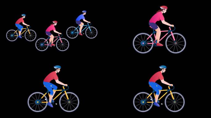 自行车动画  MG动画 卡通骑车 低碳