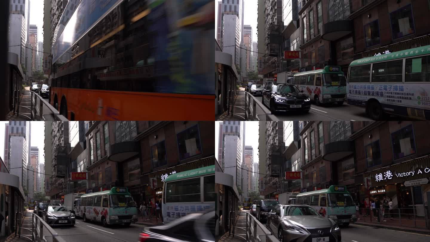 香港街道车辆经过实拍视频4K