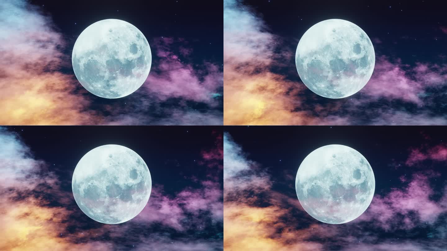 彩云追月 唯美彩云月亮