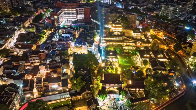 广州粤剧打卡地永庆坊夜景延时