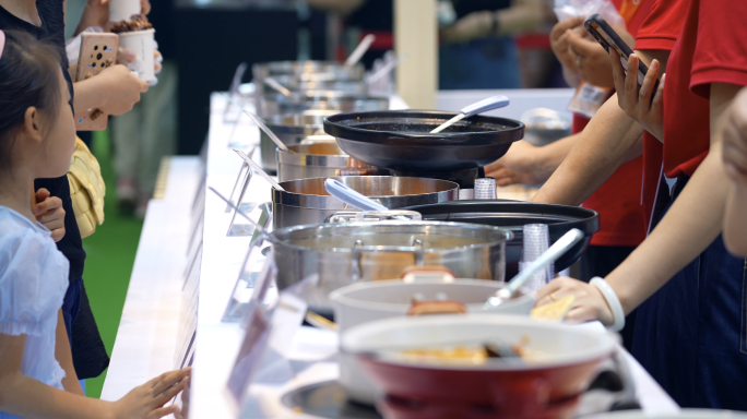 4K食品餐饮博览会预制菜展区展位空镜