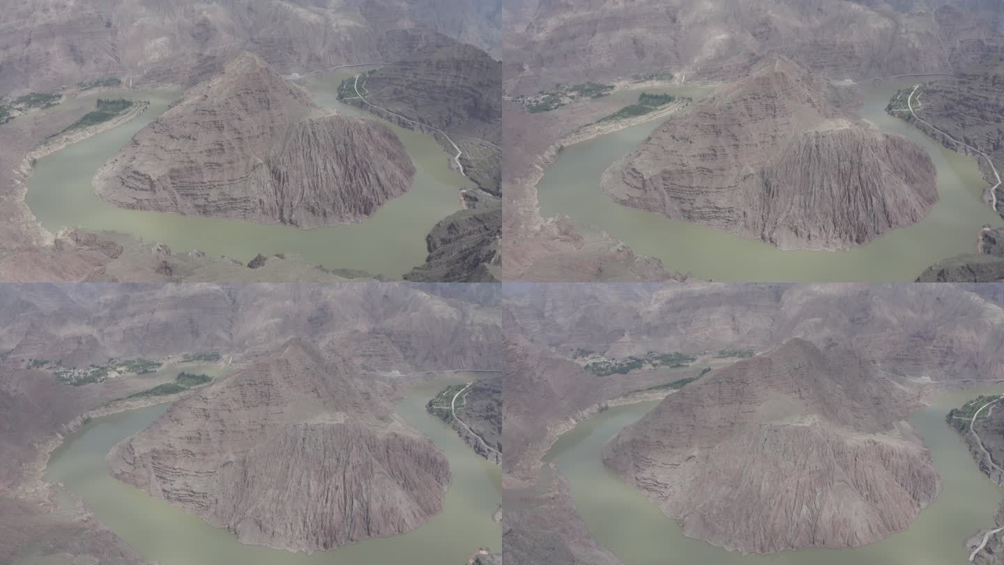 青藏高原黄河第一湾乾坤湾航拍4K原画质