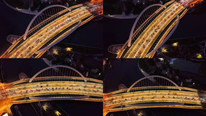 城市交通桥梁夜景实拍