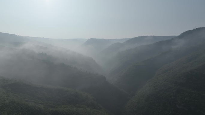 沿黄公路 航拍 山西 陕西 黄河 云海