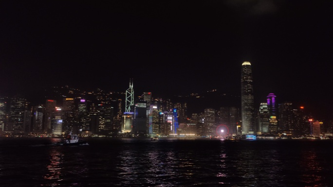 香港中环会展中心摇到IFC夜景视频8K