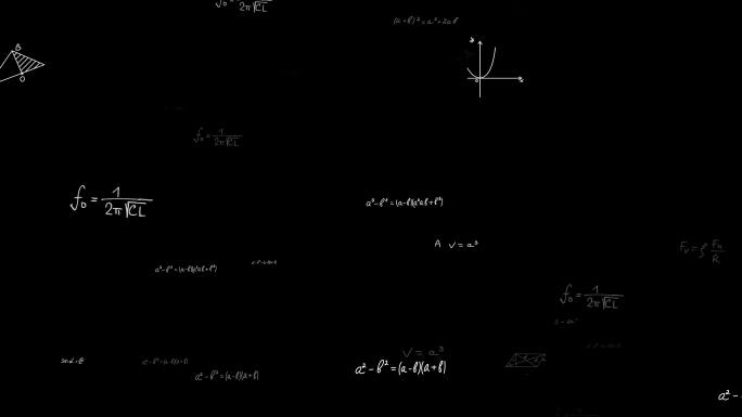 数学公式冲屏飘动AE模板