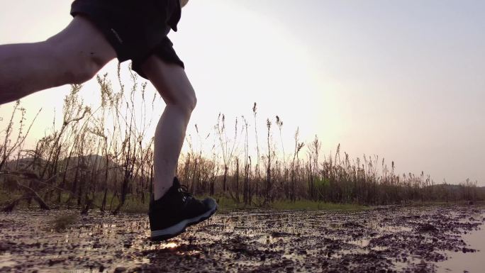 户外跑步训练励志奋斗健康生活方式