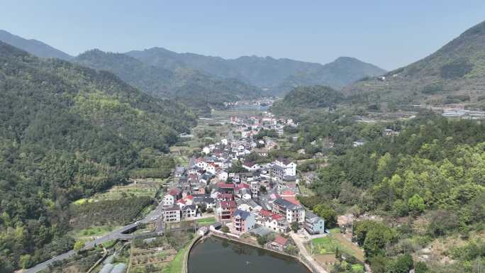 航拍浙江绍兴诸暨同山边村山村毛竹山竹林