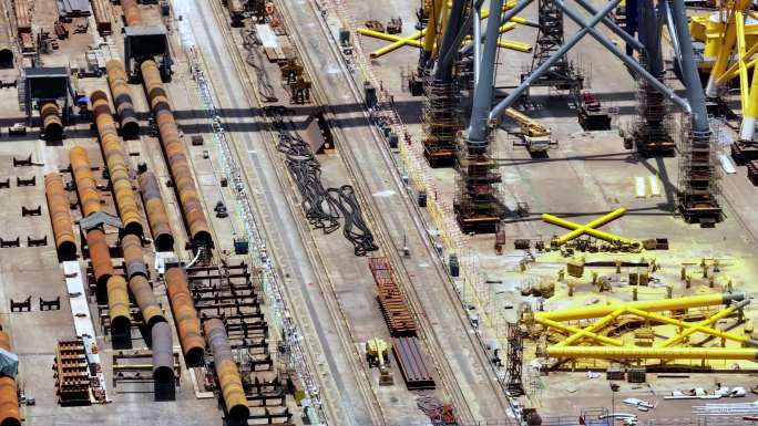 4k码头国际物流运输船只湾区