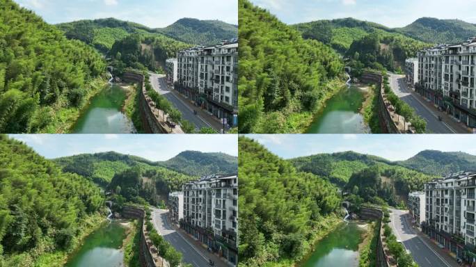 航拍浙江省杭州市淳安县石林镇富德村