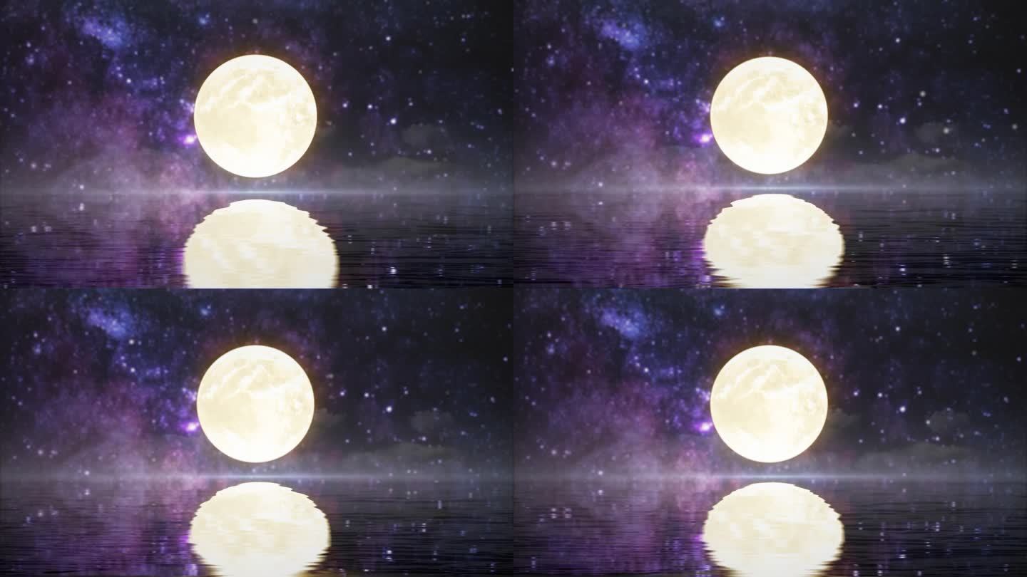 中秋满月视频背景ae模板