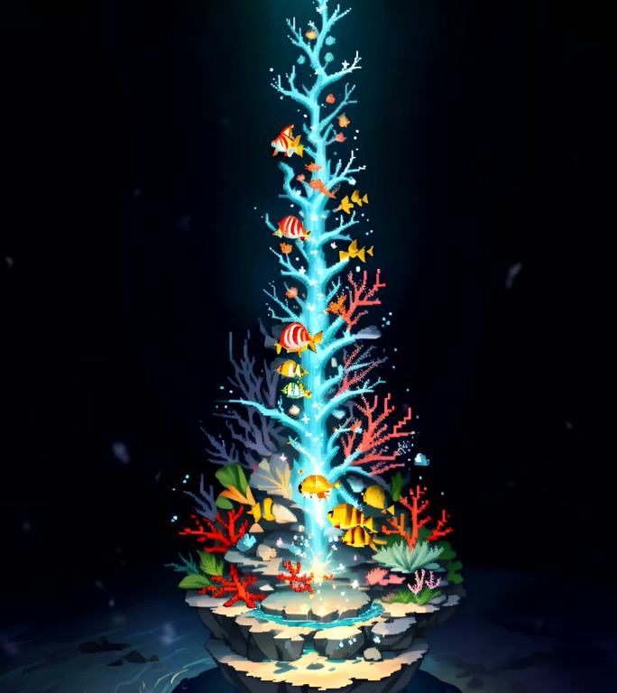 水下珊瑚塔