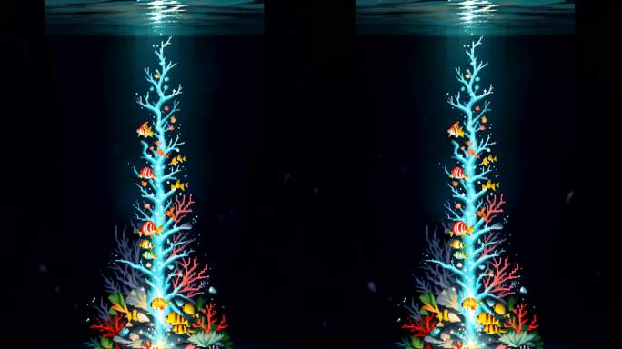 水下珊瑚塔