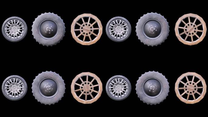 3款无缝车轮循环透明素材