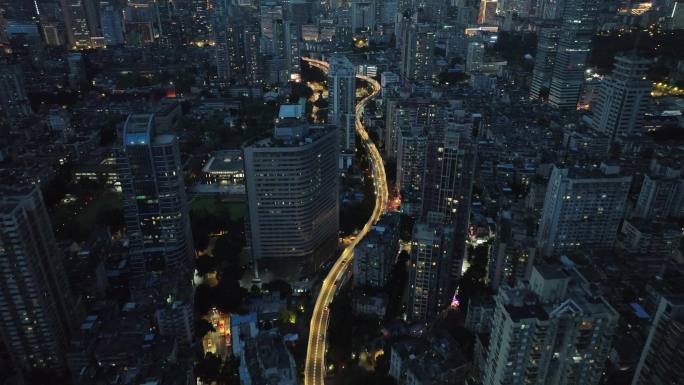 东濠涌高架夜景航拍