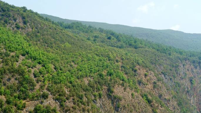 土地整改规划航拍高山森林石漠化