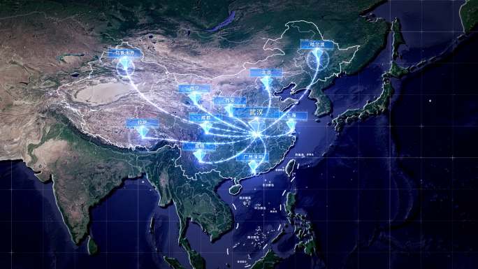 湖北武汉辐射全国全球地图