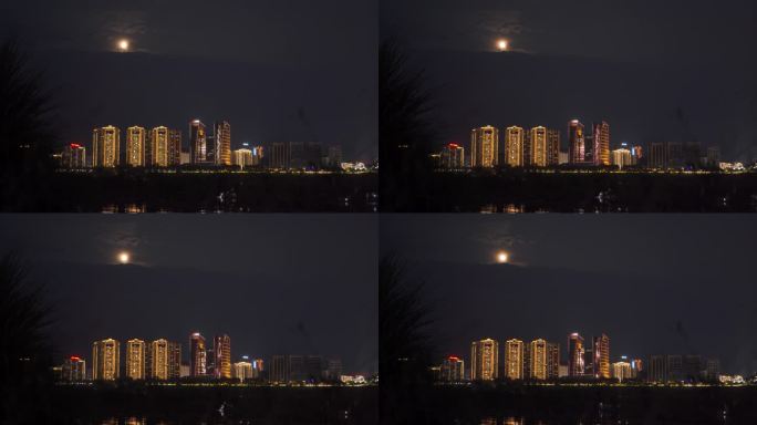 城市上空月亮丨4K丨原创实拍