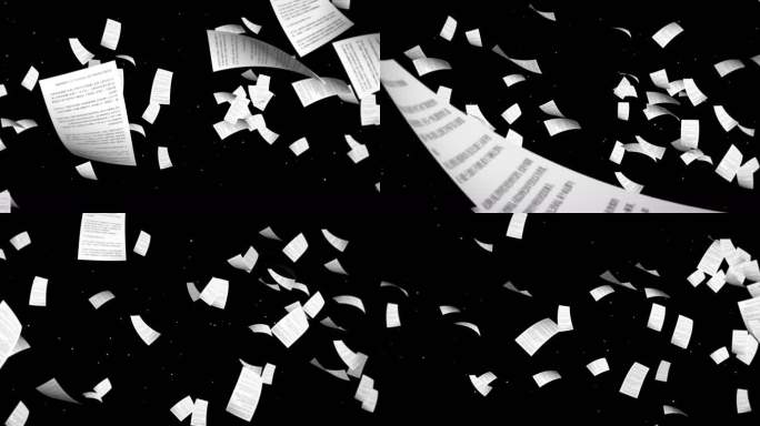 文件飞舞02飞舞的纸张 飞舞的白纸