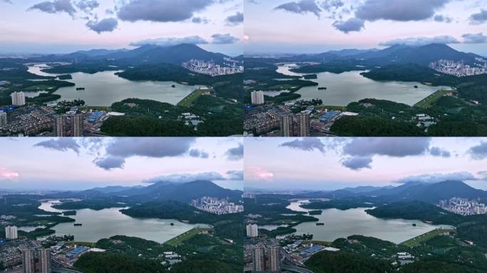 【4K】深圳罗湖 深圳水库 城市航拍视频