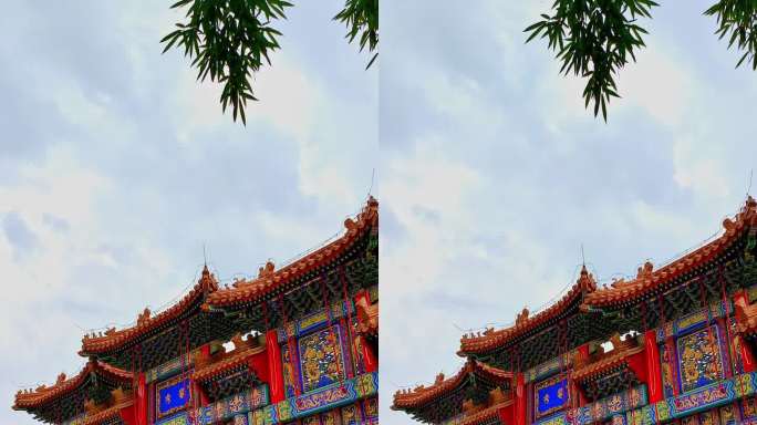 北京中国风牌楼全景 4K延时
