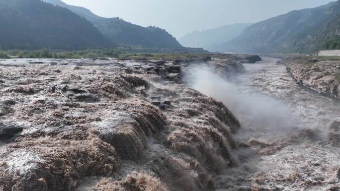 黄河 壶口瀑布 航拍 陕西 山西