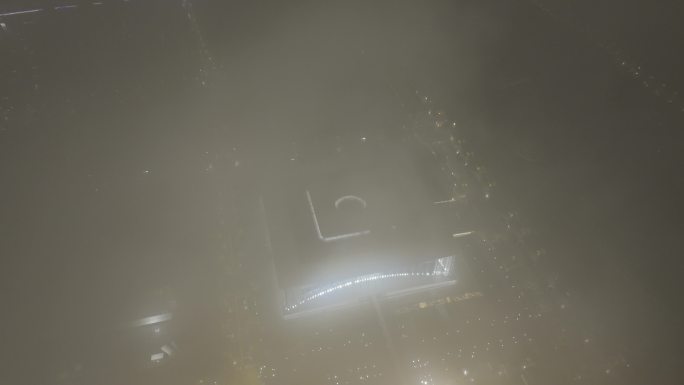 西安浐灞国际会展中心城市地标建筑夜景灯光
