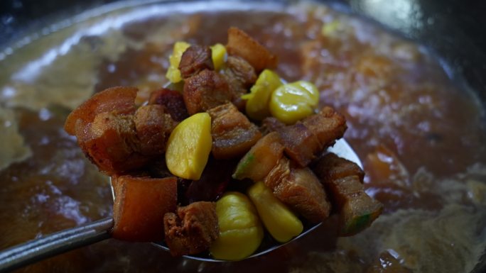 美食板栗红烧肉制作烹饪