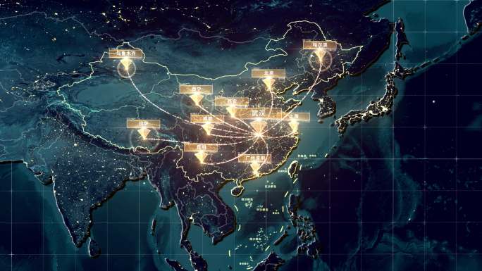 湖北武汉辐射全国全球地图