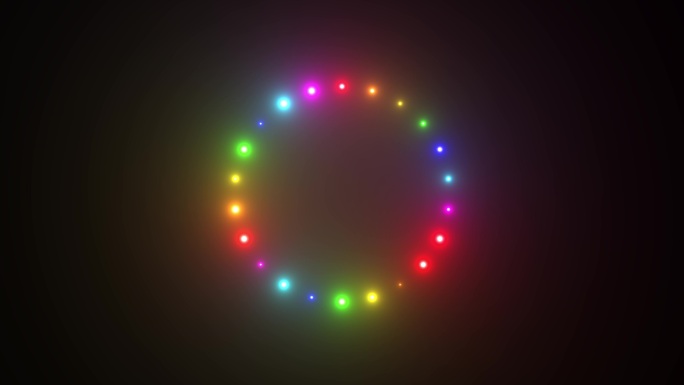 4K圆圈灯光闪烁无缝循环