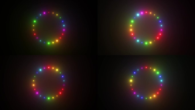 4K圆圈灯光闪烁无缝循环