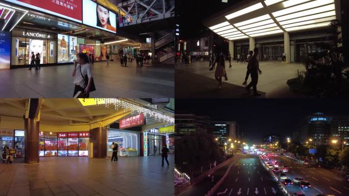 北京地标西单商业街商场逛夜市遛弯恋人逛街