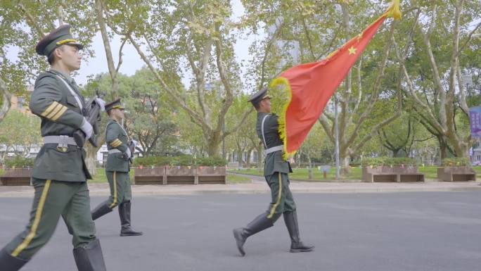 护旗队 齐步走 训练