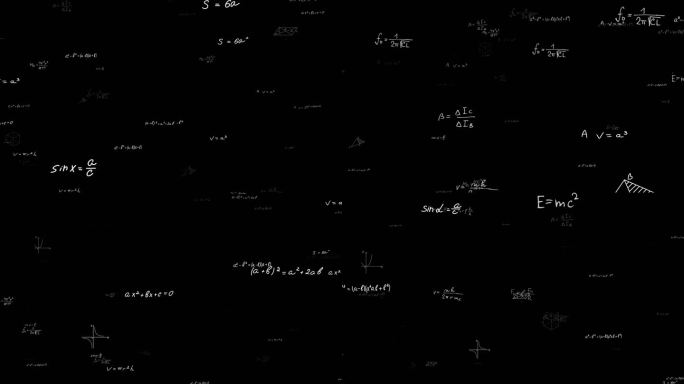 数学公式冲屏飘动AE模板