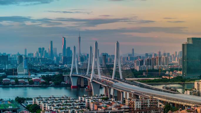 航拍广州 延时摄影 广州夜景  城市空镜