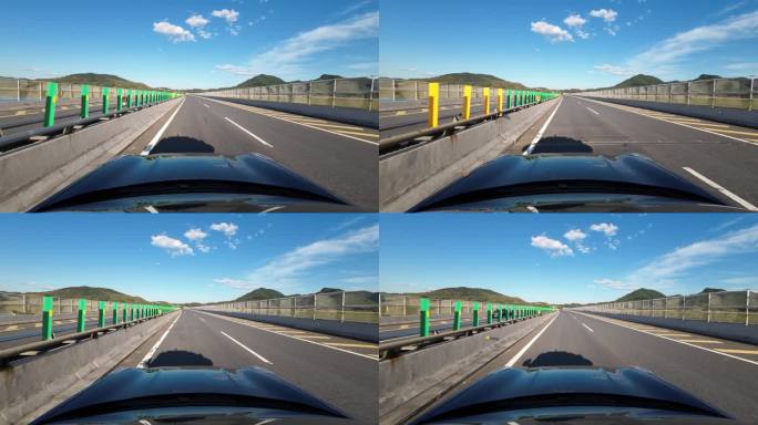 汽车行驶在高速公路第一视角
