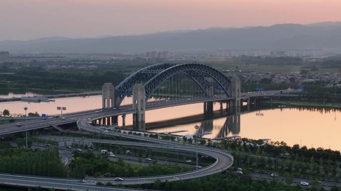 太原晋阳桥环绕航拍