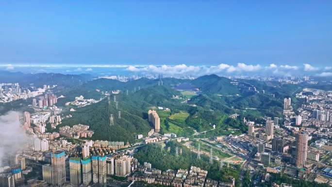 【4K】深圳塘朗山城市云雾航拍视频