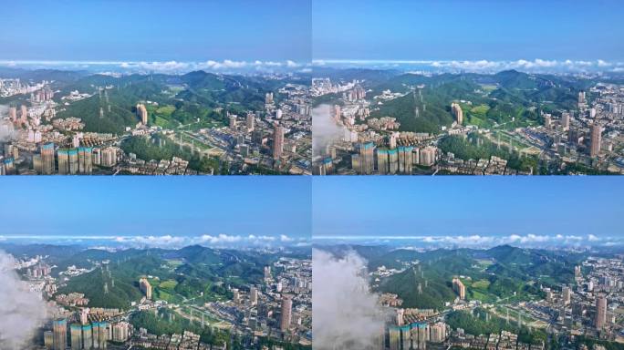 【4K】深圳塘朗山城市云雾航拍视频